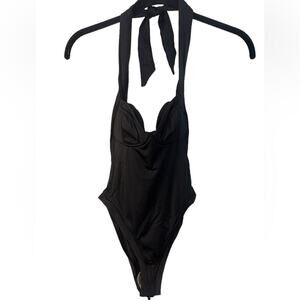 HAH Pull Through One Piece Swimsuit in Noir NWT XS